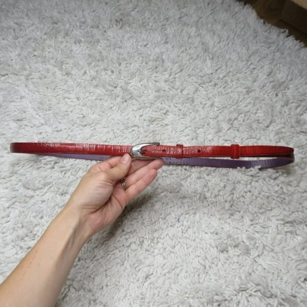 Elliot Rhodes red leather croc embossed‎ belt